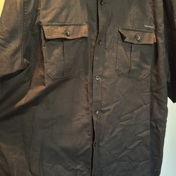 Sean John Black Short Sleeve Button down Shirt 3XL - Picture 5 of 10